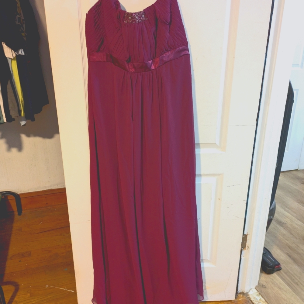 David's Bridal Sangria Bridesmaid dress